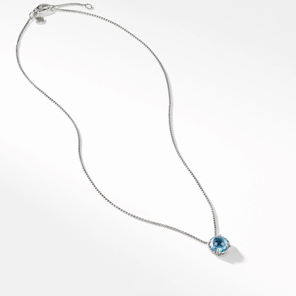 David Yurman Petite Chatelaine® Necklace in Sterling Silver with Blue Topaz